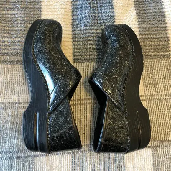 Dansko Womens Splatter Paint Shoes Sz 8 Black Comfy Work Teacher Comfy Casual - Picture 6 of 11